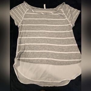 Grey and white stripe blouse